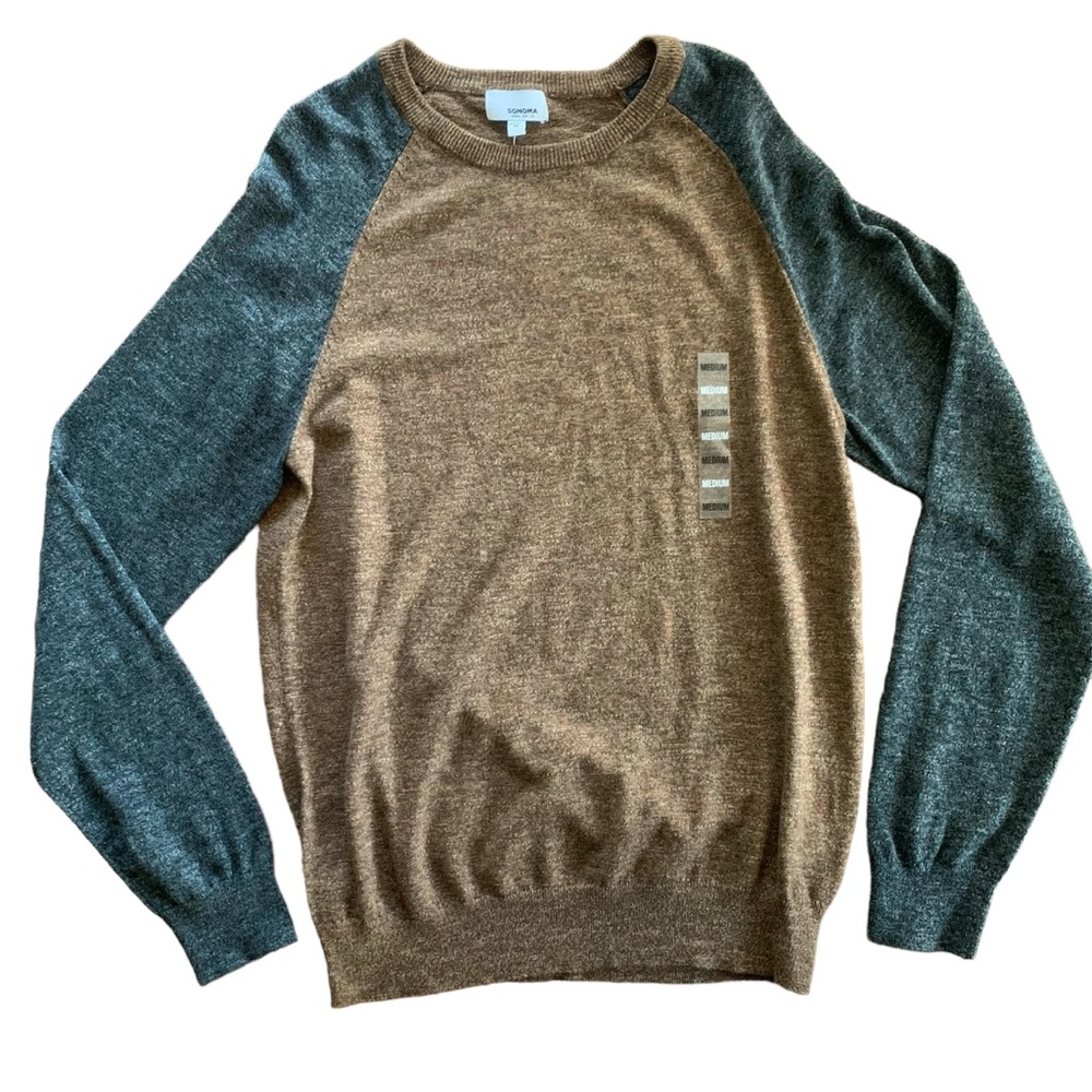 Sonoma Supersoft Sweater Men’s Medium Brown Gray Long Sleeve NWT